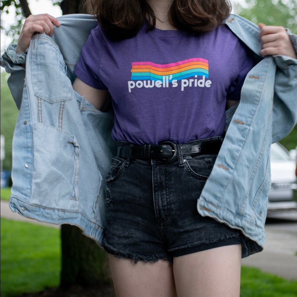Purple shirt with rainbow